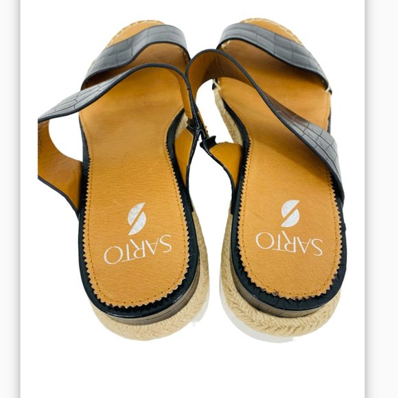 Franco Sarto Leather Cappy Slide Sandal Shoes Sz 9.5 -10 - Picture 5 of 11